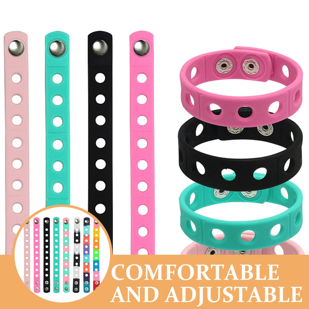 8Pcs Silicone Bracelets Adjustable Durable Lightweight Wristbands for Daily Wear Party Sports Bracelet Band Silicone Wristbands