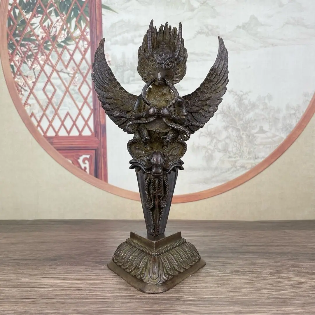 Tibet Tibetan Nepalese Garuda Great Bird vajra Pestle Statue Ornament Home Office Cabinet Deco Desktop Decor Figurines