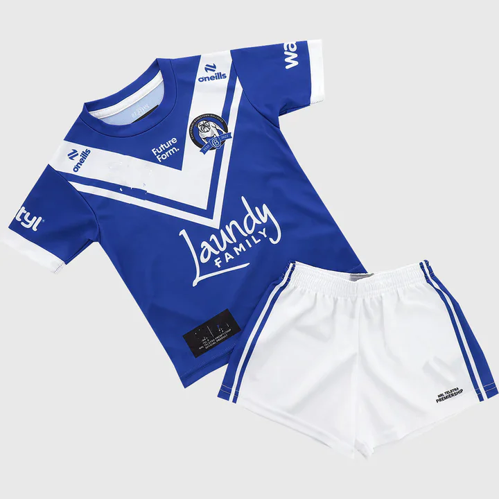 2025 Jersey Rugby rumah/Away anak-anak Bulldog ukuran: 16-26 (nomor nama Cetak) kualitas terbaik