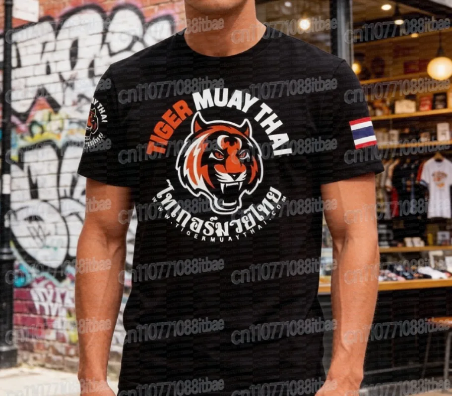 New Arrivals Tiger MuayThai Fitness T-shirts Summer Short Sleeve Tee MMA Comprehensive Fighting Training Tee Tops FamilyMatching