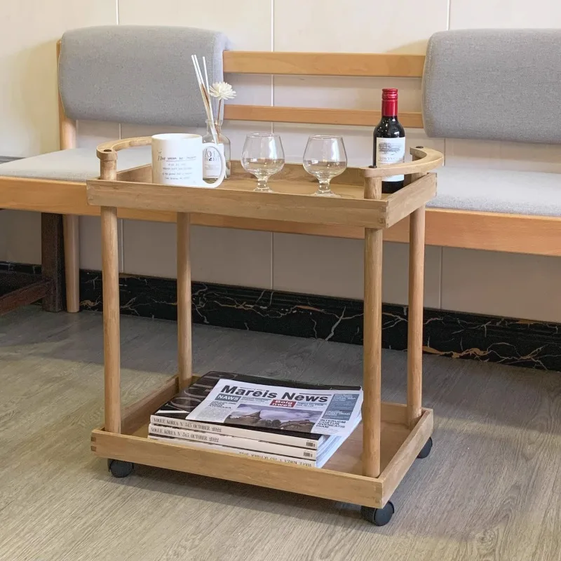 Multifunctional Movable Tea Trolley for Living Room Rolling Sofa Side Table Bedside Storage Cabinet