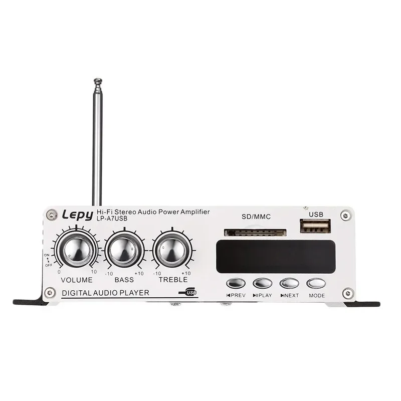 Für LP-A7 USB Lepy Digital Player Bluetooth 4,2 Version Auto Power HiFi-Stereo-Audio-Verstärker 2ch 20W RMS Home Amp SD CD DVD MP