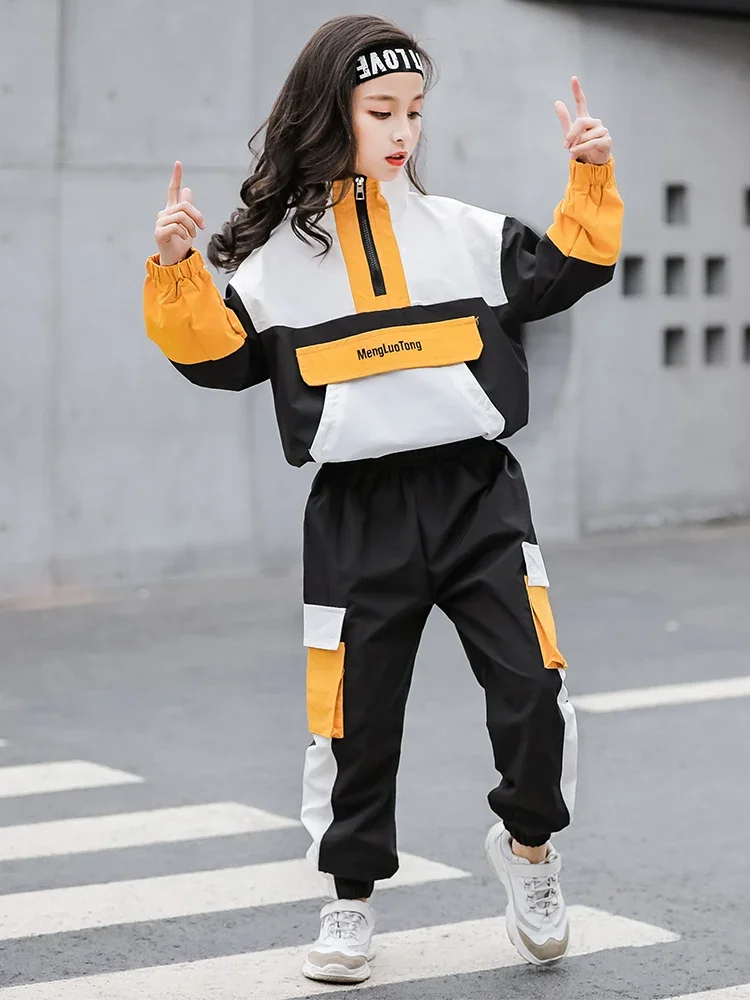 Sport HipHop Outfits Jungen Mädchen Jazz Performance Kostüme neue Hip Hop Dance Rave Kleidung für Kinder Kinder lose