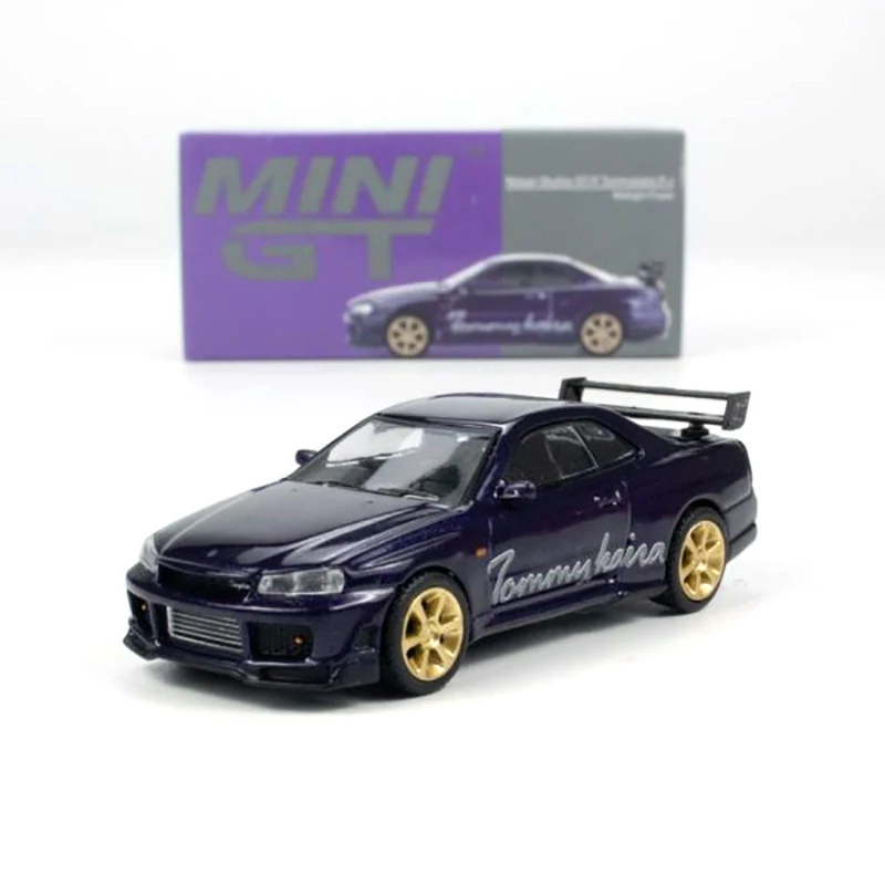 MINIGT 1/64 Nissan Skyline GT-R (R34)Tommykaira R-z Midnight Purple Diecast Automotive Model Ornaments Cas Toys Gift Decorations