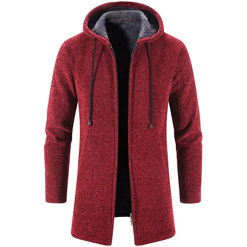 Men\'s Sweaters Coat Autumn Winter New Hot Warm Zipper Medium Long Cardigan Sweaters Man Casual Knitwear Sweatercoat mens clothes