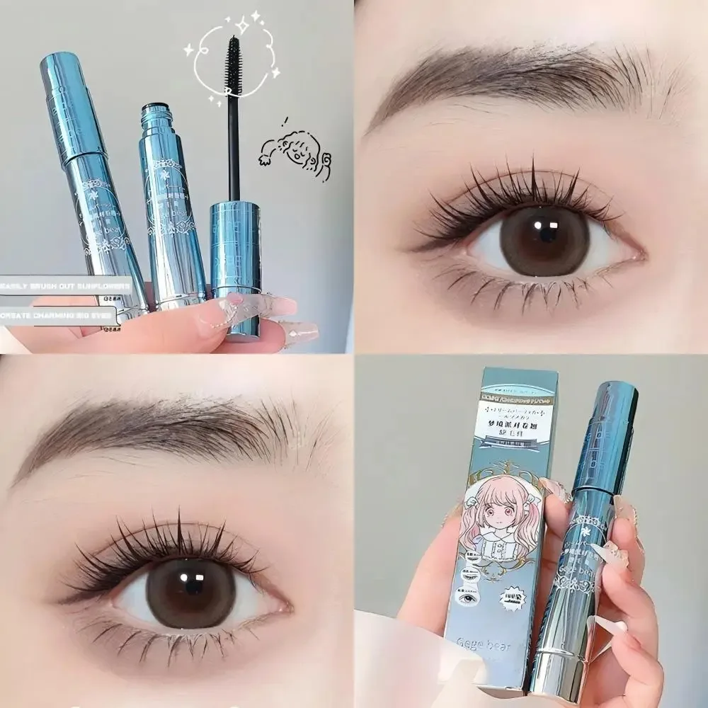 Mascara noir imperméable longue durée, brosse en Fiber de soie, Extension de cils, allongement et recourbé, maquillage cosmétique