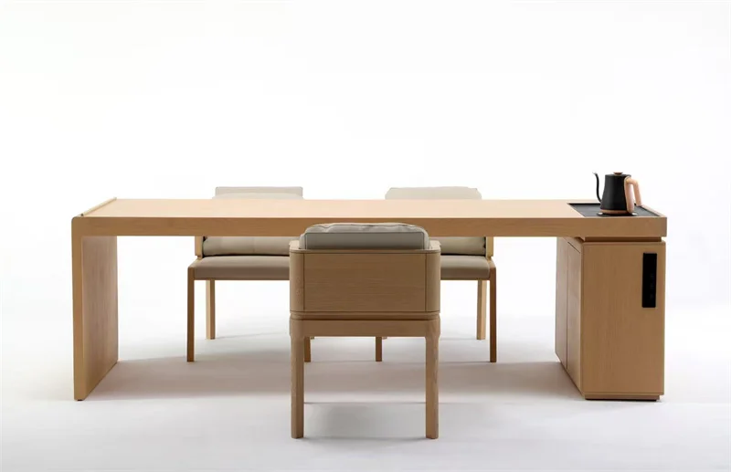 

Wabi Sansi wind solid wood tea table and chair combination modern simple hotel lobby homestay tea table and chair tea table