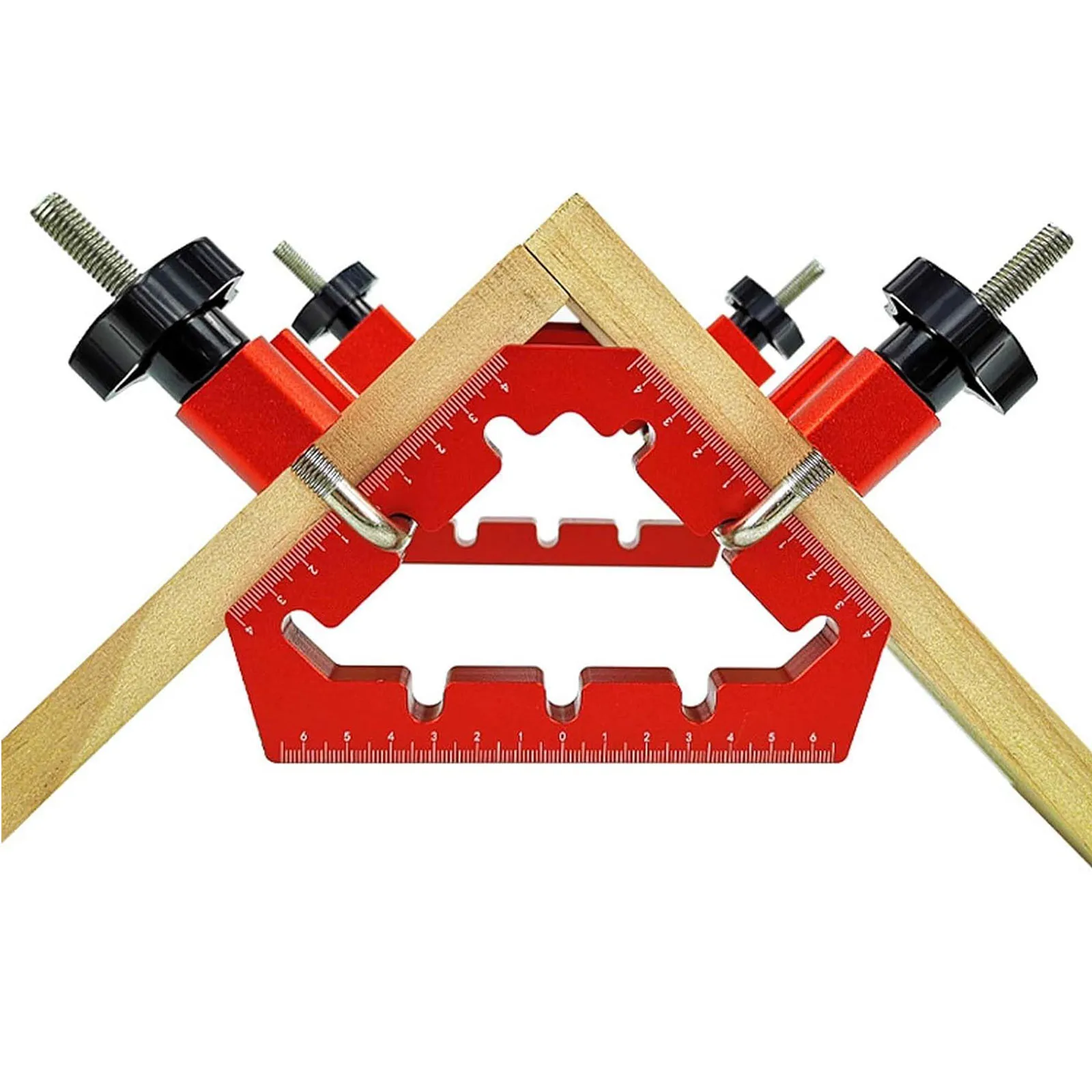 

Aluminum Alloy Right Angle Fixing Fixtures for Woodworking, 45° 90° Positioning Blocks for Wood Splicing Jig, Imperial Ruler