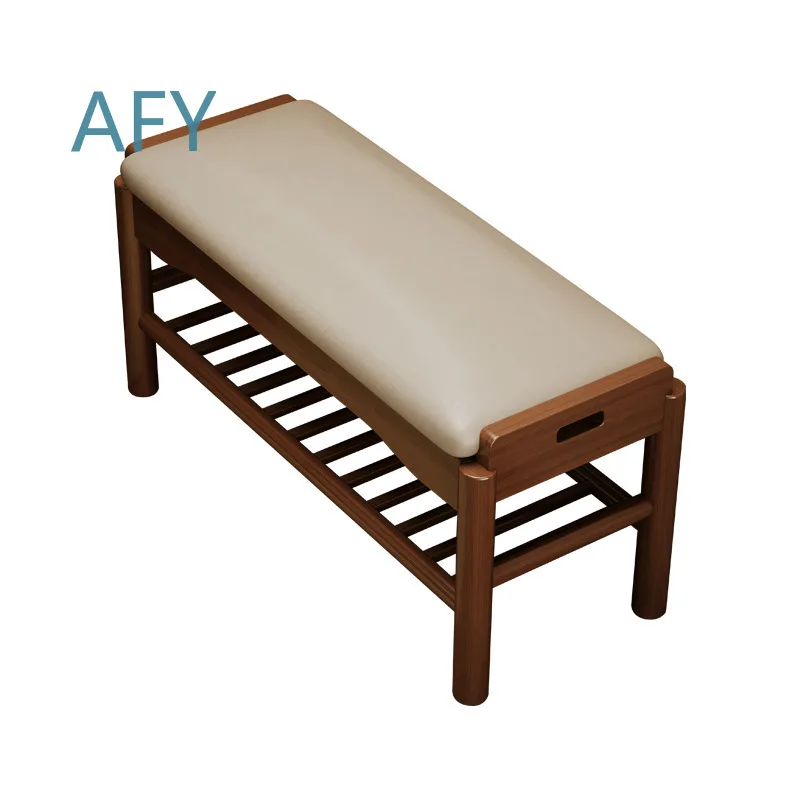 Solid Wood Shoe Changing Stool for Dormitory Small Apartment Entry Modern Simple Shoe Rack Porch Stool Shoe Stool Furniture