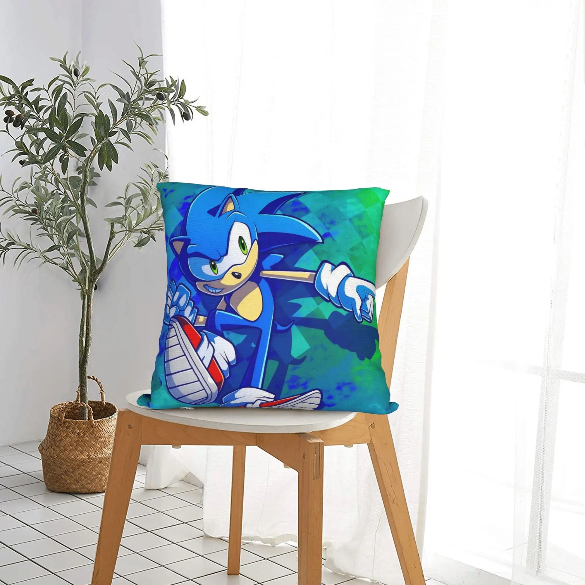 Soniced Cartoon  Square Pillow Case Polyester Cushions for Sofa Games Creative Pillowcover Home Decor - view 2