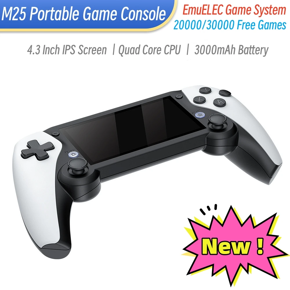 New Arrival M25 Mini Handheld Game Players 4.3 inch Screen Quad Core Portable Game Console 64GB 128GB With 30000 Free Games