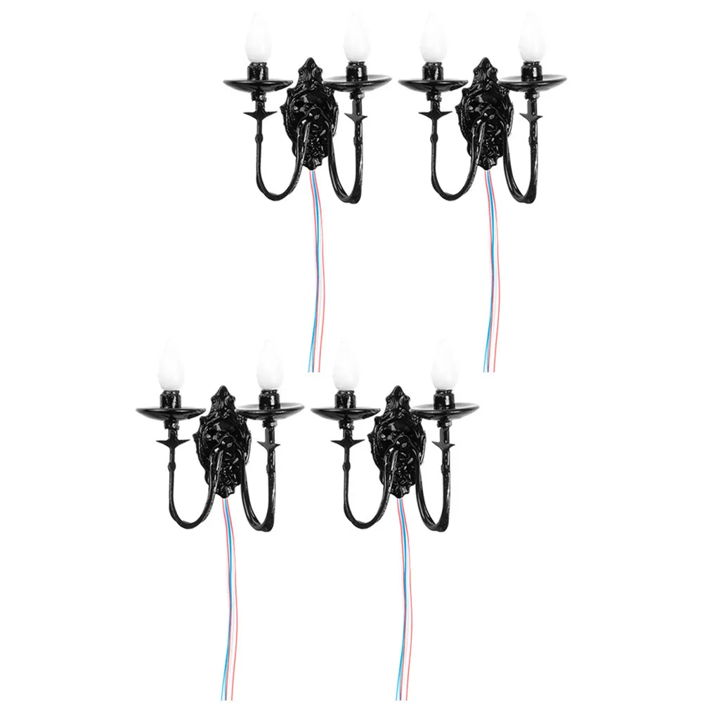 

4Pcs Mini Wall Lamp Set for Sand Table Decor Micro Landscaping Lighting DIY Mini House Accessories Warm Atmosphere Scene