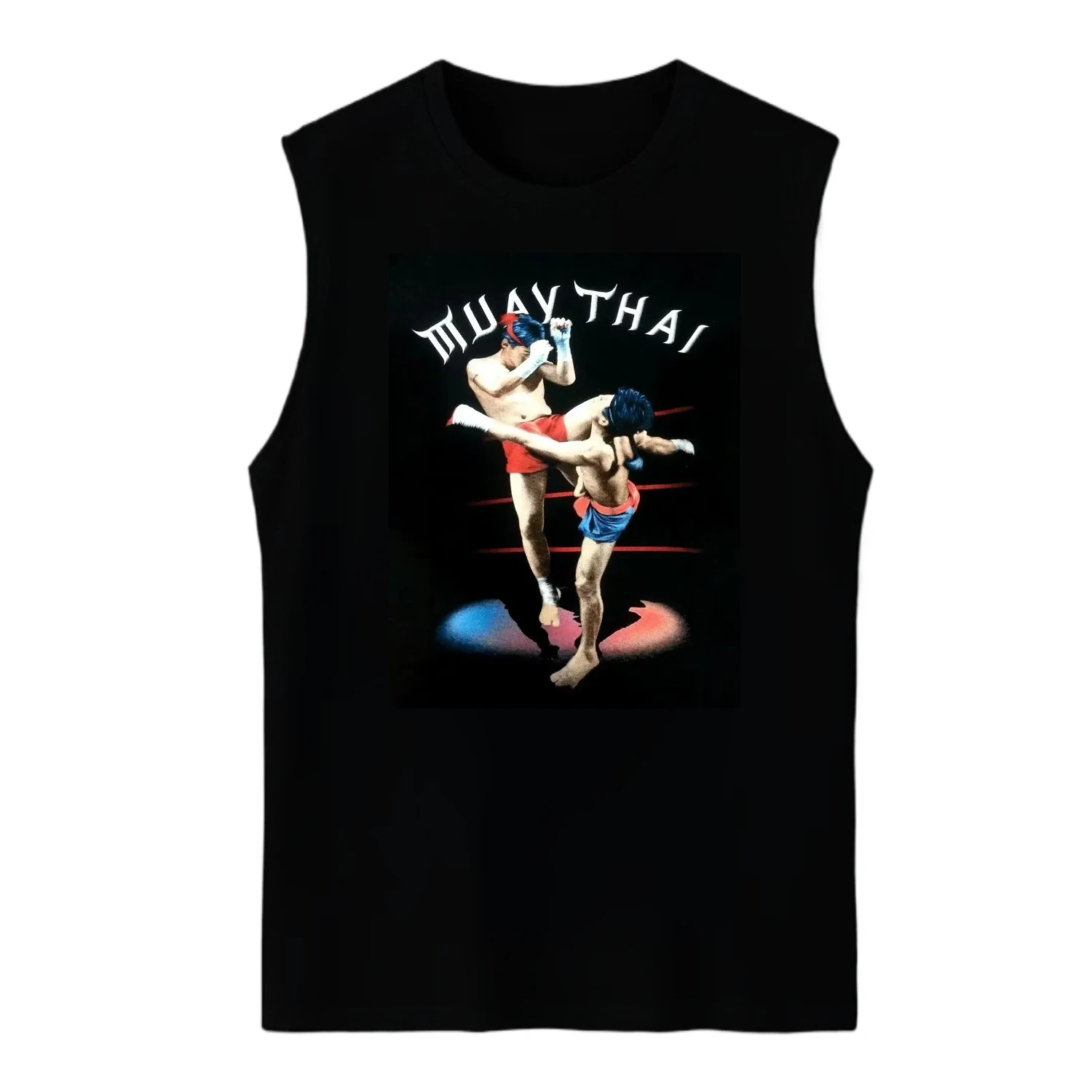 Thailand Martial Arts Muay Thai Kicking Boxing Combat Tanktop 100% Cotton O-Neck Casual Mens Vest Sleeveless T-shirt Streetwear