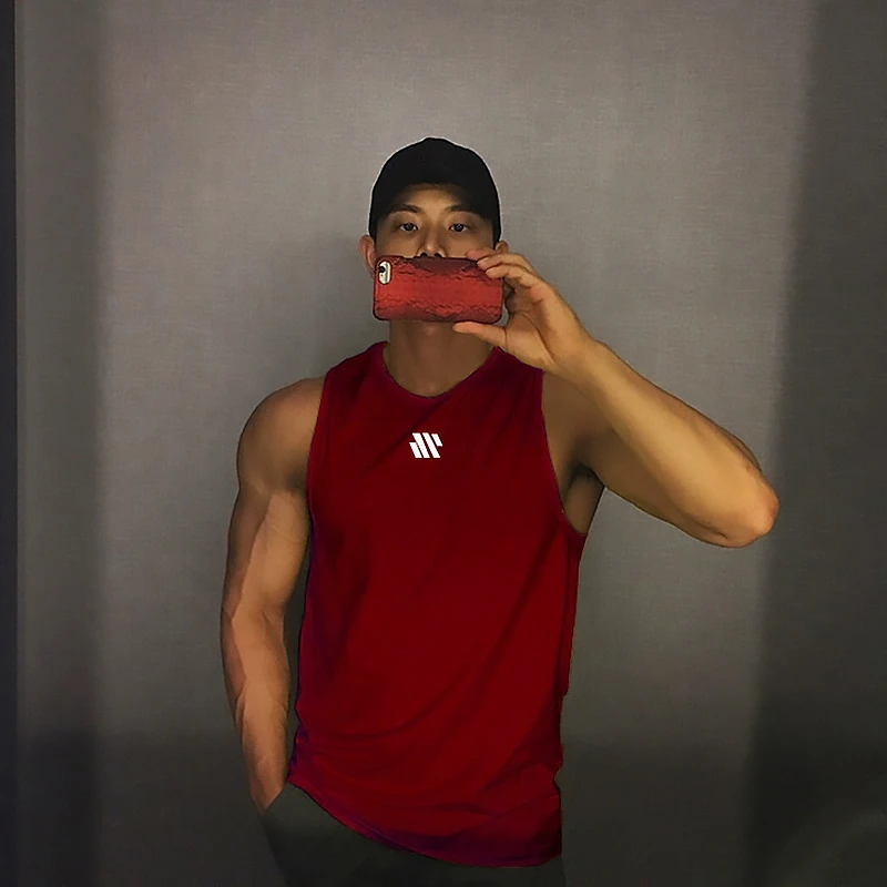 Men's Summer New Fitness Tank Top Gym Workout Sleeveless Shirt Running Apparel Stringer Single Shirt Summer Casual Vest