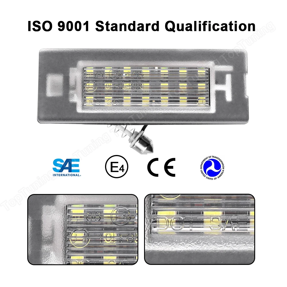 LED Number Plate Light For FIAT Panda MK3 MK4 Typ 169 312 319 2003-2012 Error Free License Plate Lamp OEM#:71734797