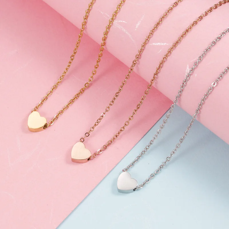 New Minimalist Clavicle Necklaces for Women Tiny Heart LOVE Necklaces Dainty Fashion Jewelry Beach Summer Collares