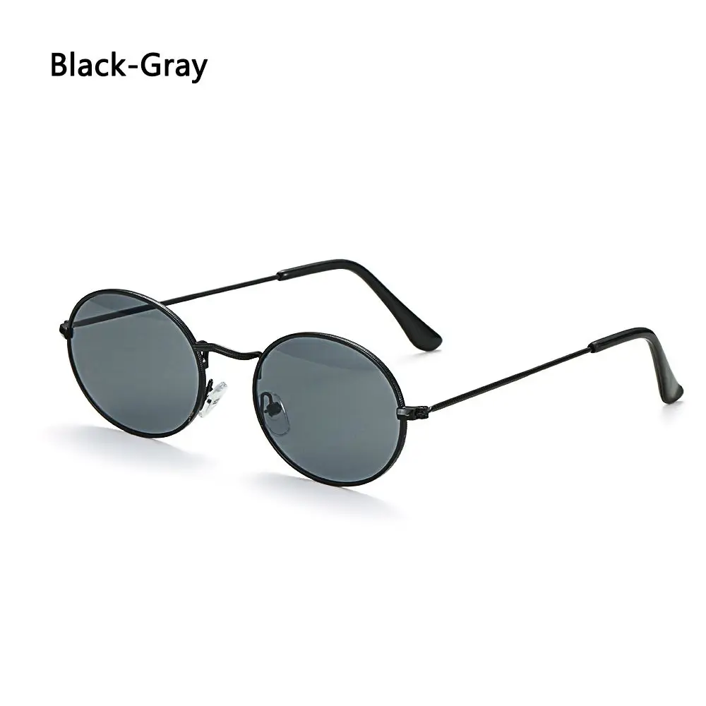 Vintage Oval Style Sunglasses Woman Round Retro Sun Glasses For Male Metal Small Frame Mirror Classic Oculos De Sol Feminino