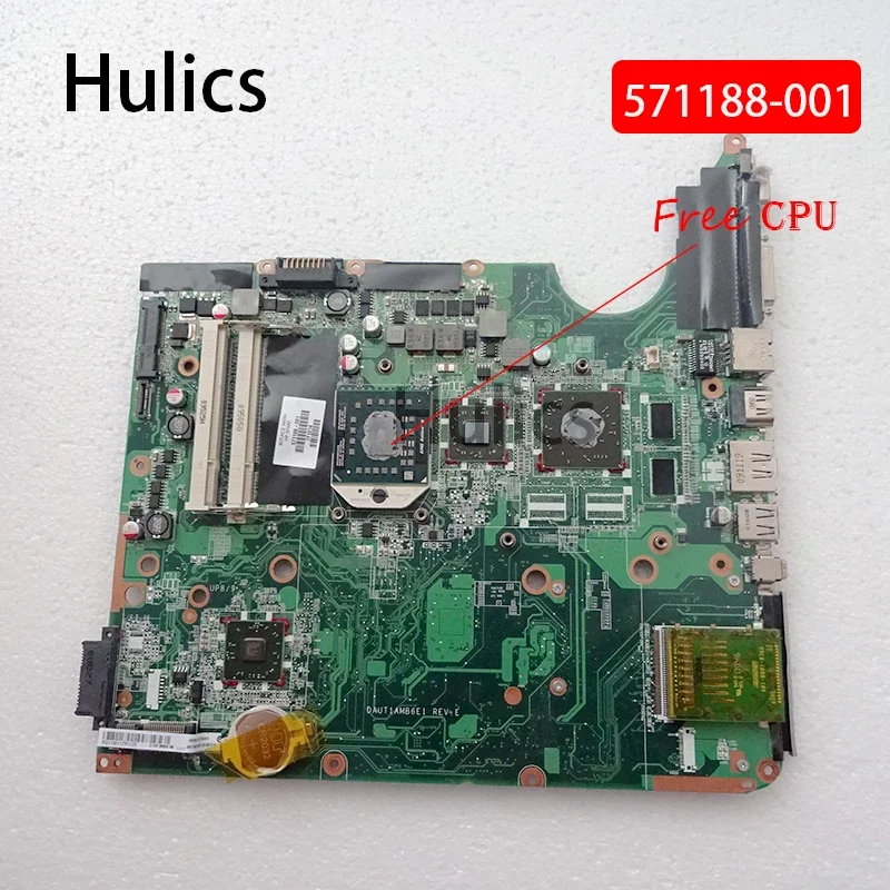 Hulics Used 571188-001 FOR HP DV6 DV6-2000 Laptop Motherboard  Notebook DAUT1AMB6E1 Board