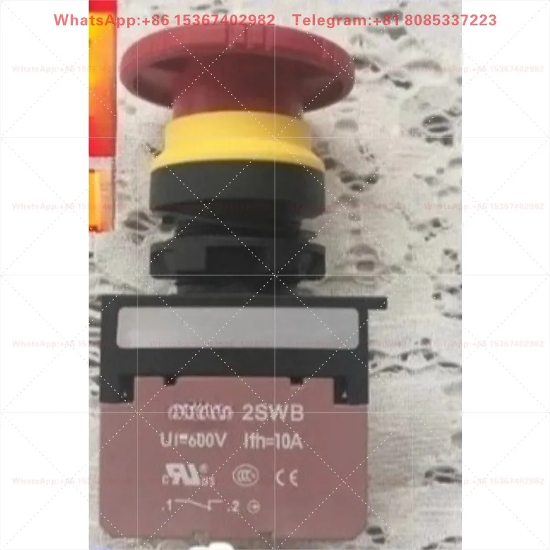 22mm Mushroom Push Button Switch Self-Locking Rotation Function Industrial Control Replacement Parts High Stability