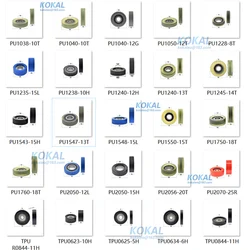 [PU02] low noise Polyurethane DIY 608 6000zz  TPU PU rubber soft ball bearing wheel pulley counting machine roller dia.30-50mm
