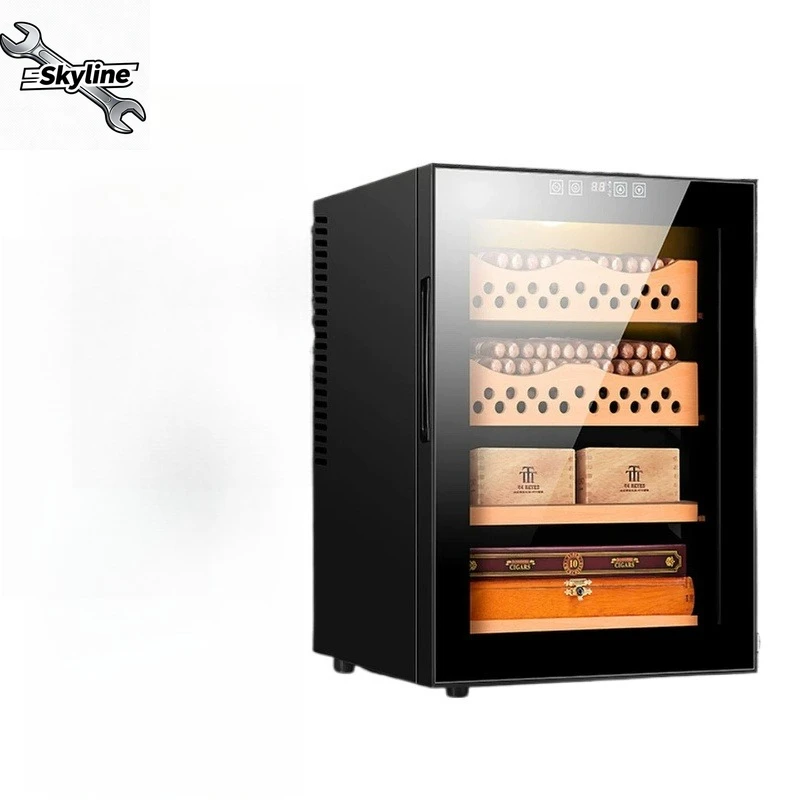 50-Capacity Thermoelectric Humidor, Mini Cigar Cabinet with Temp & Humidity Control, Cooling Display Case