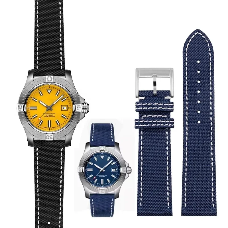 Watch Band For Breitling Avenger deep dive sea wolf yellow wolf Nylon high quality watch strap super Ocean bottom belt 22mm view 5