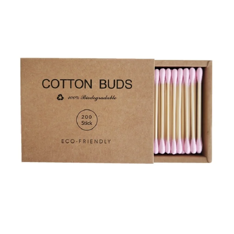 200PCS/Box Double Head Cotton Swab Women Makeup Cotton Bamboo Sticks Ears Cleaning Health Care Cleaning Tool