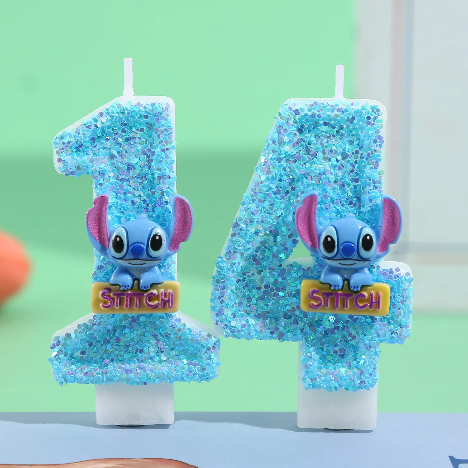 Vela digital de cumpleaños para decoración de fiestas, hecha a mano con polvo de vela, diseño de dibujos animados.