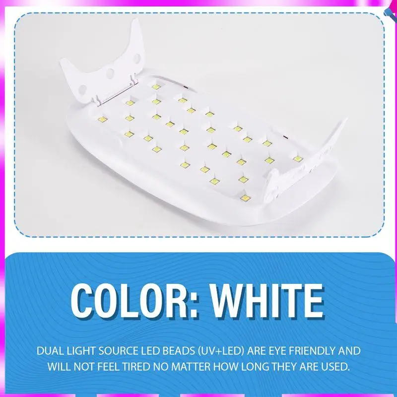 N96R الراتنج مصباح الأشعة فوق البنفسجية ، الأشعة فوق البنفسجية/LED الراتنج مصباح البلاستيك الأبيض مع 30 قطعة مصباح مصدر الضوء المزدوج الخرز لمجموعة الراتنج الأشعة فوق البنفسجية