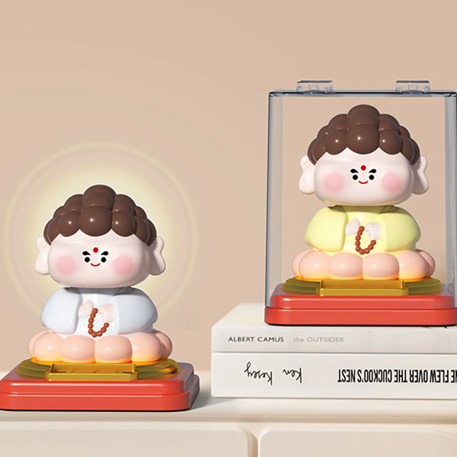 

Chinese Style Desktop Ornaments Solar Powered Automatic Nodding Buddha Statue Ornament 2025 Christmas Party Gift For Friends