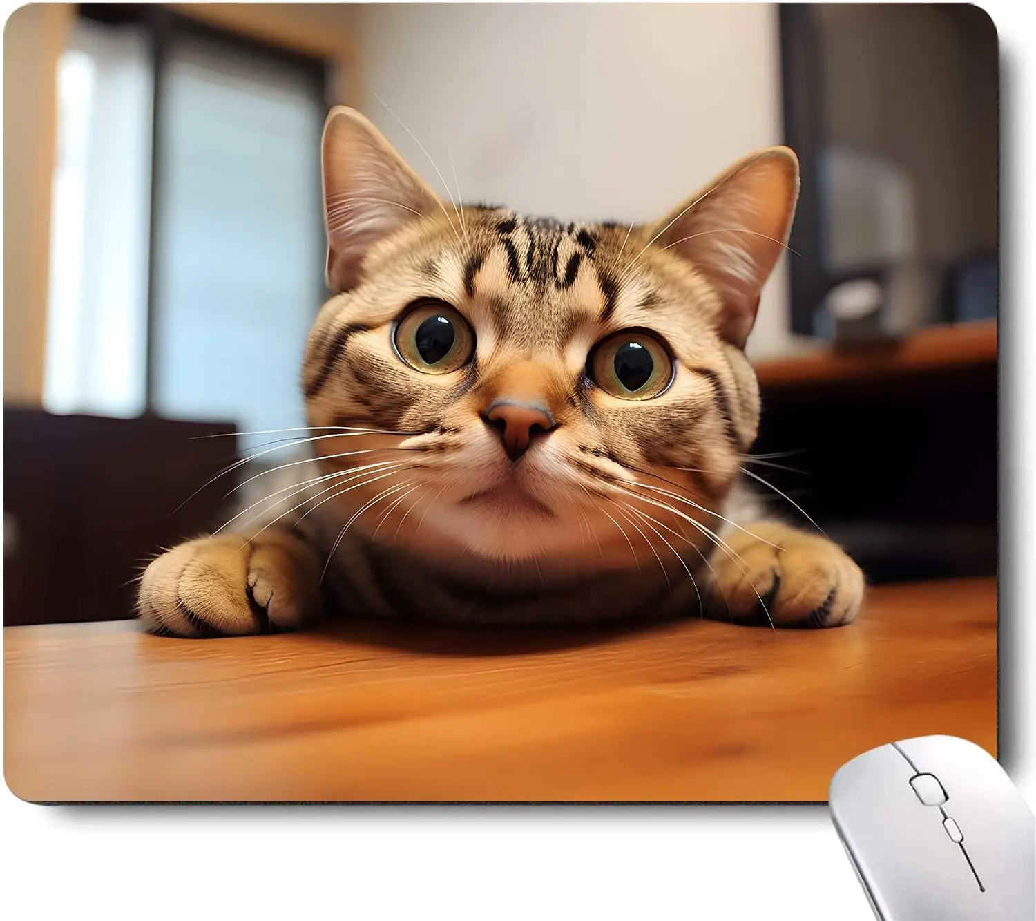 Moderate thickness Rectangular gaming mouse Cute Cat Square Mouse Pads for Wireless Mouse,Small Office Computer Mousepad for