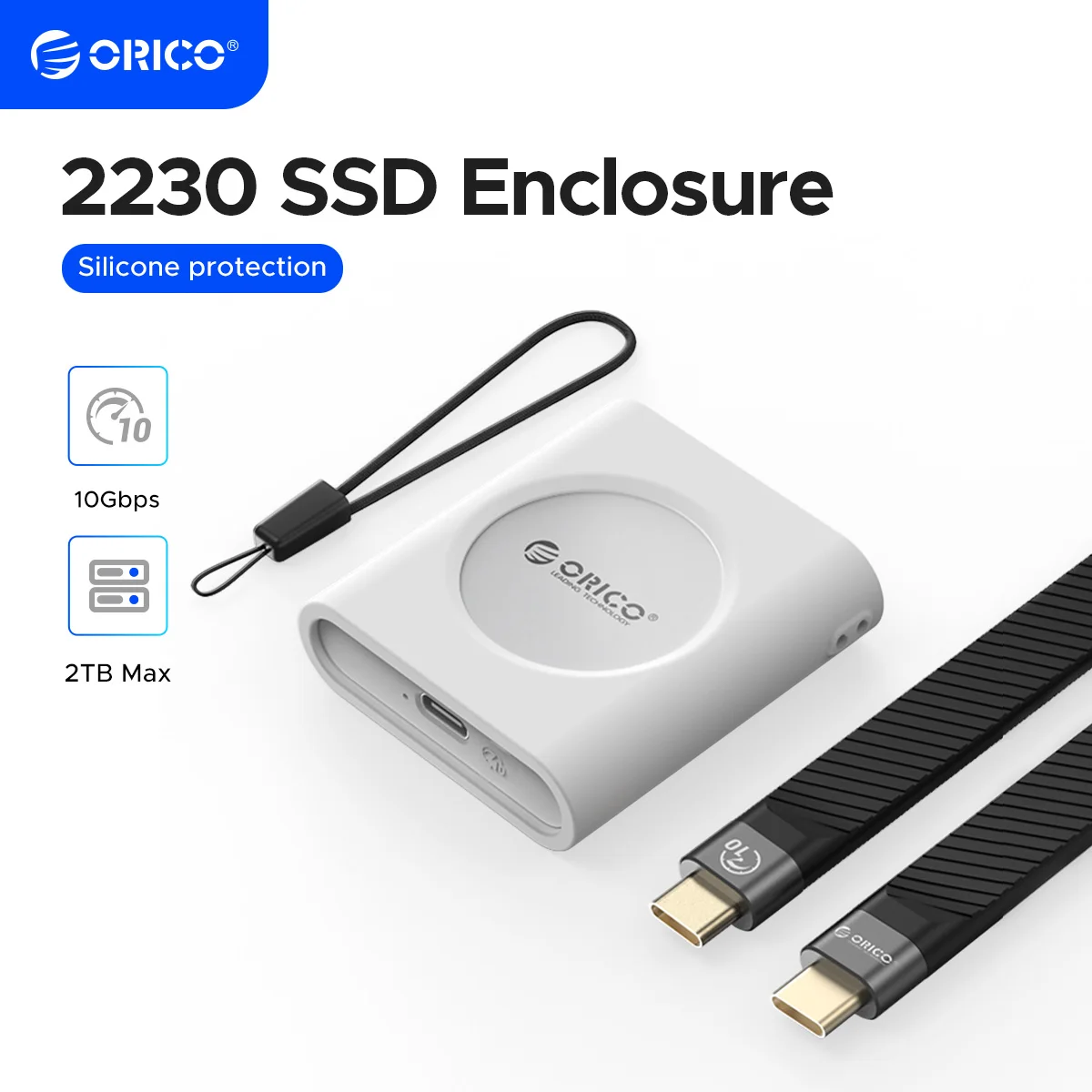 

ORICO M.2 2230 NVMe SSD Enclosure USB C 3.2 Gen 2 Type-C 10Gbps to NVMe PCI-E Adapter Aluminum External for iPhone 15 Pro iPad