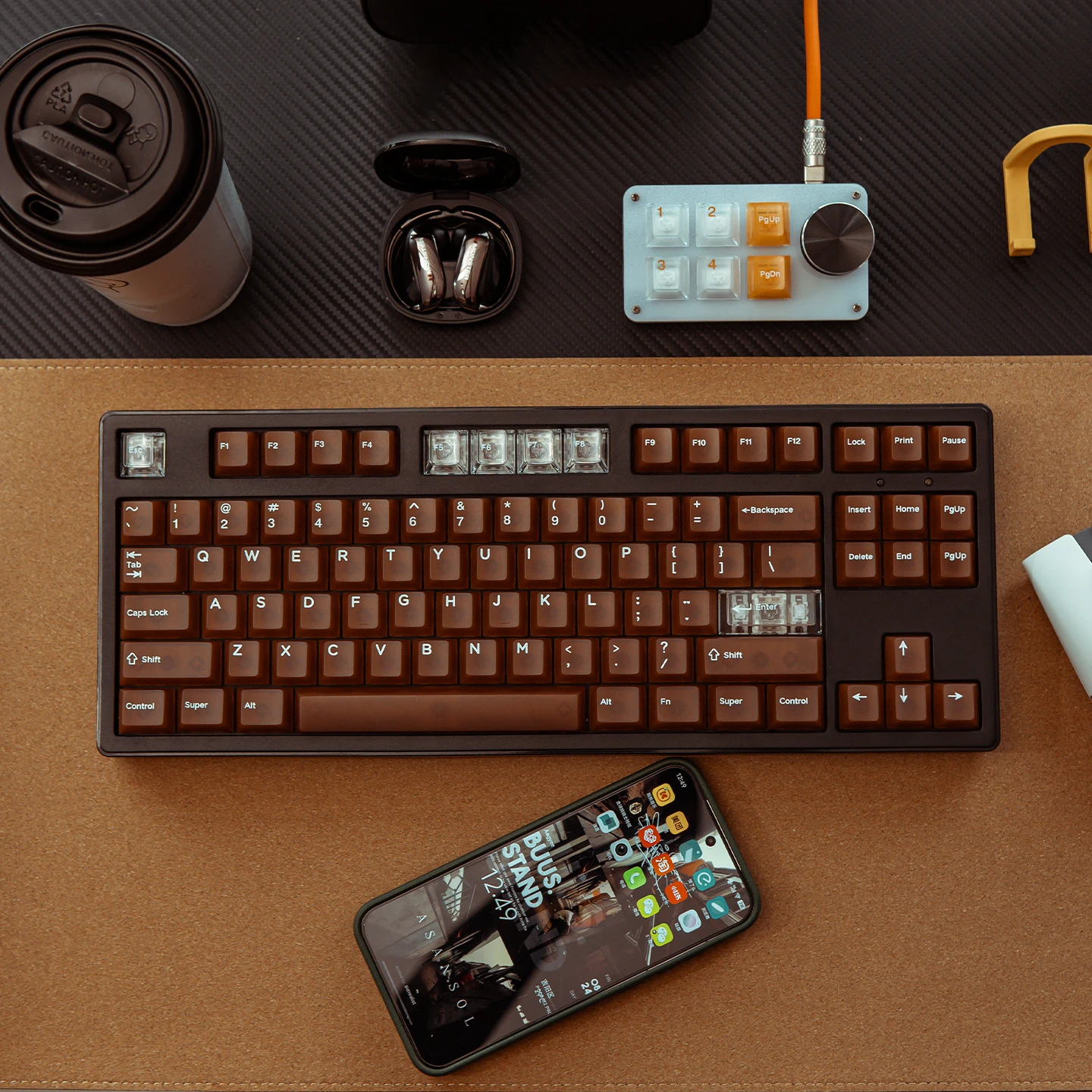 132-teclas-marrom-fosco-transparente-keycaps-personalizado-claro-bonito-pc-keycaps-perfil-cereja-para-outemu-gateron-teclado-mecanico