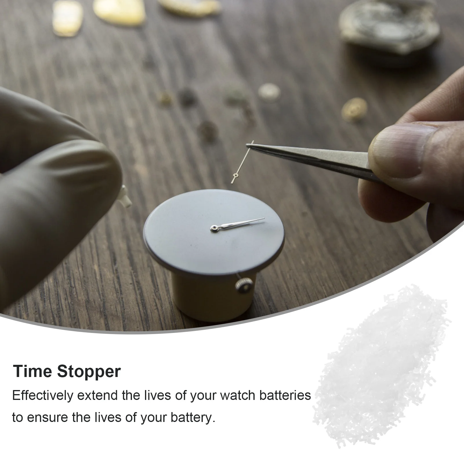 

1000Pcs Watch Tool Durable Plastic Watchmaker Repair Tool Wristwatch Life Extender Time Stopper