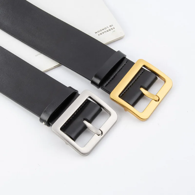 Women's Wide Genuine Leather Belt Fashion Waist Cincher, Versatile Styling Belt for Coats, Simple Stylish Premium Waist Belt