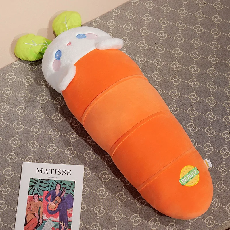 60CM/80CM/100CM Carrot Rabbit Long Pillow Stuffed Soft Bed Pregnant Pinch Leg Pillow Sleeping Boyfriend Throw Pillow Gift