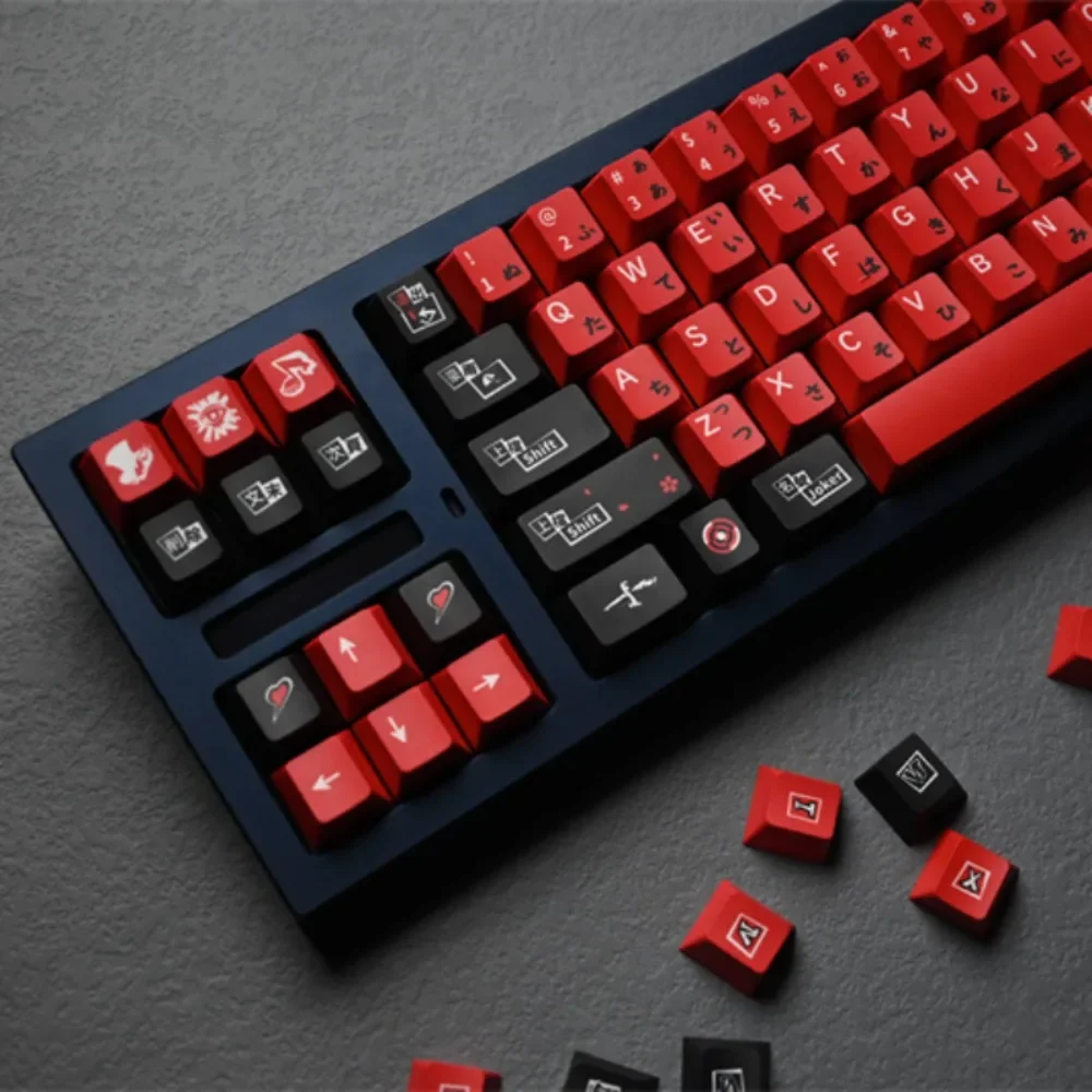 Persona 5 Strikers Theme Keycap Set 140Key PBT Custom Anime Keyboard Cap Cherry Profile Gaming KeyCap for Mechanical Keyboard