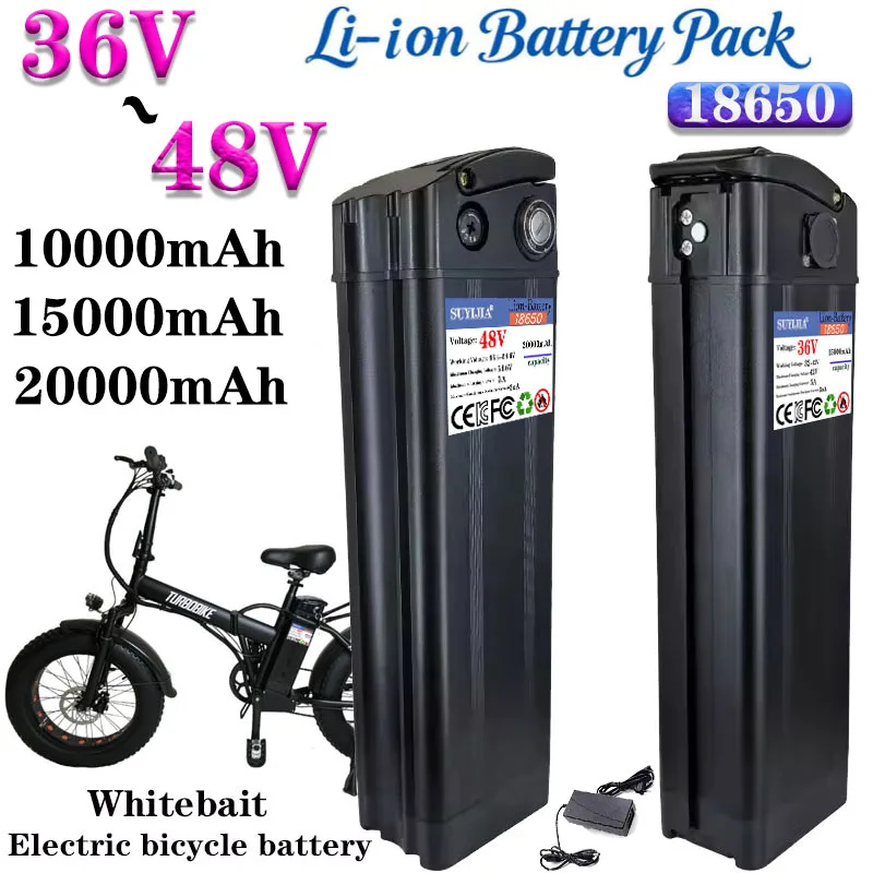 36V-48V 10Ah 15Ah 20Ah Li-Ion Batterie Silverfish E20 R8 Janobike Pliant Vélo Électrique 250W - 1000W Utilisation