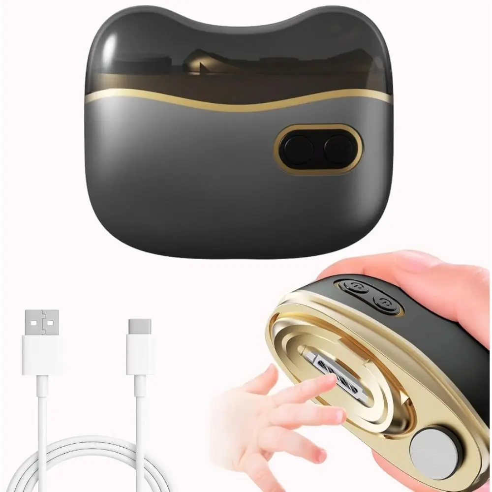 Home Use Rechargeable Electric Nail Clipper UV Light Mute Automatic Nail Trimmer Anti-splash Manicure Machine For Adult