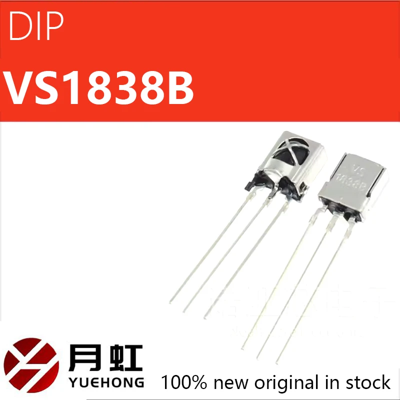 

10/50pcs VS1838B receiver head HX1838 universal integrated universal infrared receiver head receiver tube with shielding