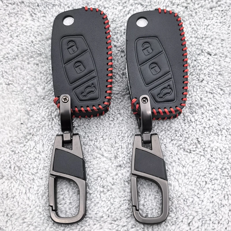 Leather Car Key Cover for Fiat Stilo Grande Punto Bravo Linea Idea Panda 500 Remote Key Bag Case Shell Fob Holder Accessories