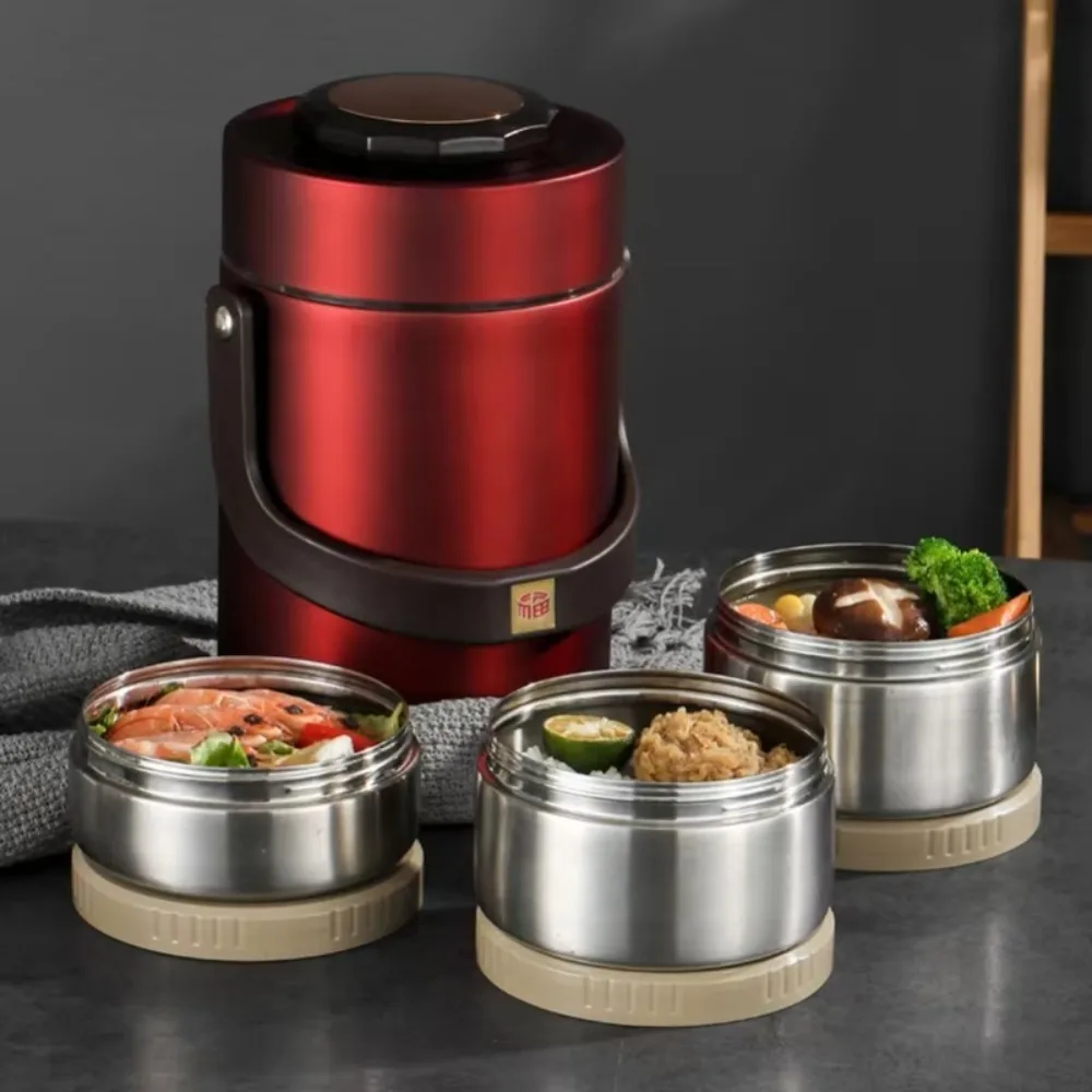 Multi Layer Insulated Food Bucket Individual Meal Boxes Long-lasting Hot/cold Retention Insulated Food Container Sealed
