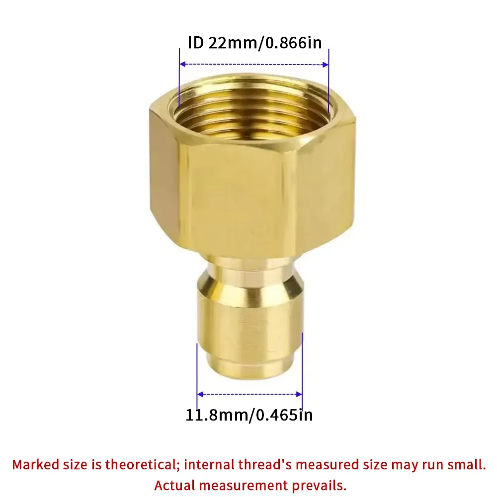 Pressure Washer Quick Disconnect Adaptor Set M22-15mm to 3/8 Quick Release Couplers for Attach Hose to The Water Pumps 5000 PSI