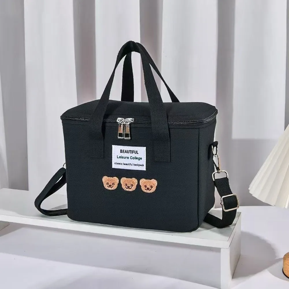 Canvas Mummy Bag Bear Multifunctional Baby Diaper Organizer Baby Care Storage Picnic Dinner Container Single Shoulder Bag Mother