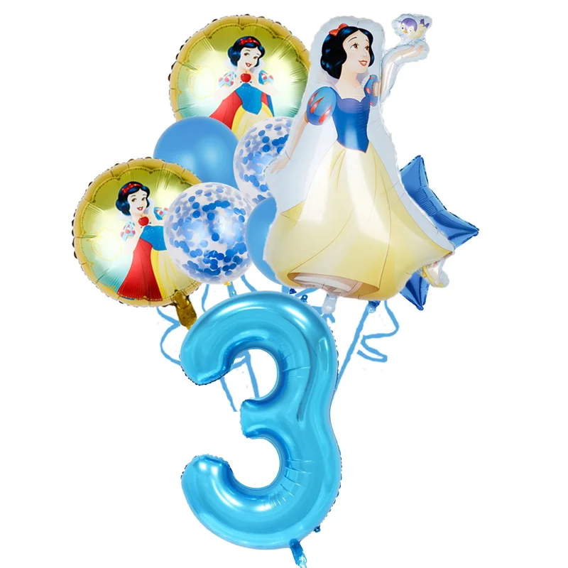 Geburtstag Schneewittchen Dekoration Partyzubehör Set Ballon Teller Tasse Serviette Banner Kuchen Topper Schneewittchen Geburtstag Baby Dekoration