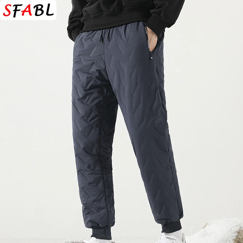 Winter Neue Herren Dicke Fleece-Sweatpants Winddichte Freizeithosen Warme Innenhosen Thermohosen Herren Freizeit-Oberbekleidung Hosen Männlich – Detail 13
