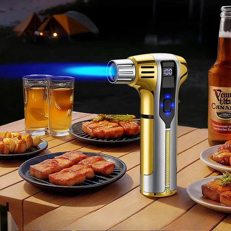 

Portable Type-c Rechargeable Flamethrower Welding Gun, Outdoor Igniter Ignition Gun Metal Welding Gun Cigar Lighter