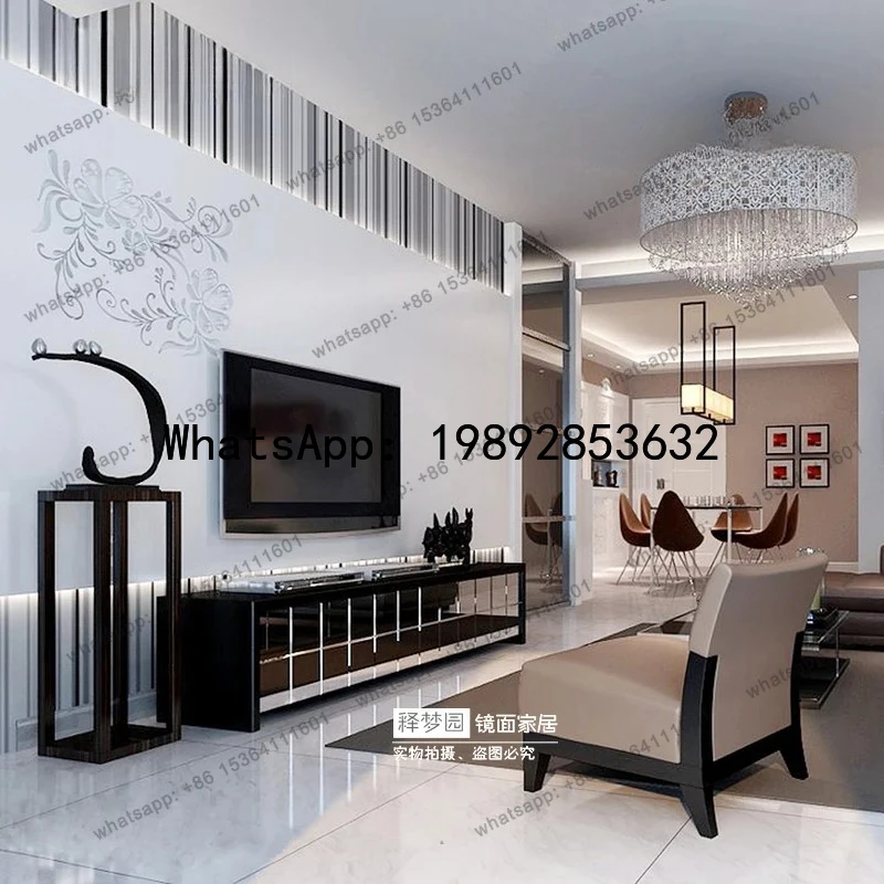 European fashion mirror TV cabinet living room audio-visual cabinet neoclassical postmodern, can be customized