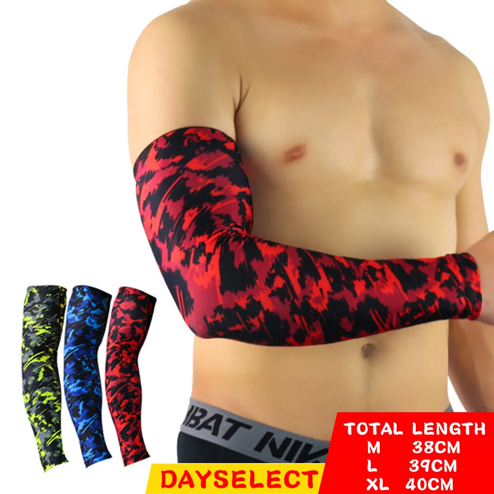 DAYSELECT 1Pcs Hot Sketch Color Arm Warmers Sports Elastic Arm Guard Basketball Volleyball Arm Sleeves Armband Sport Elbow Pads