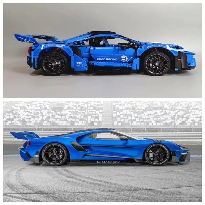 Moyu 88016 Moc Technische 1:8 Ford Gt Rc Super Sport Auto Model Bouwstenen Puzzel Montage Speelgoed Kerstcadeau Voor Kinderen